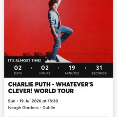 1 standing tickets for Charlie Puth