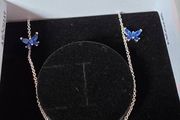 Pandora Silver Butterfly Necklace &amp; Matching Butterfly Earrings Brand New
