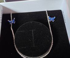 Pandora Silver Butterfly Necklace & Matching Butterfly Earrings Brand New