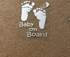 car sticker- baby on boar