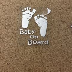 car sticker- baby on boar