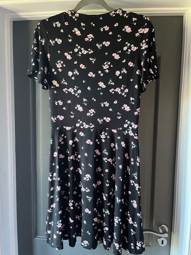 F&F black floral wrap dress size 10