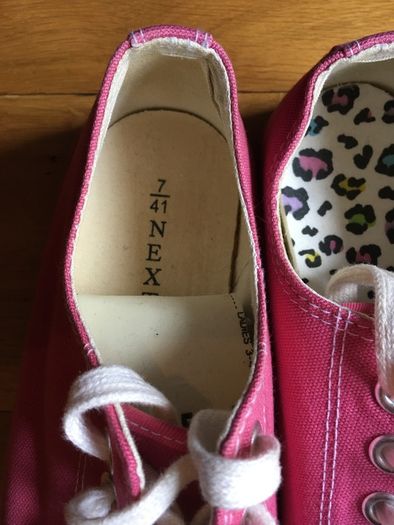 NEXT Baseball Sneakers 41 Two Pairs Canvas Plimsolls    -  with Bonus Funky Insoles