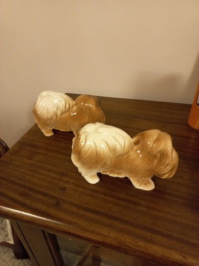 2 Vintage China Ornamental Mantlepiece Dogs...