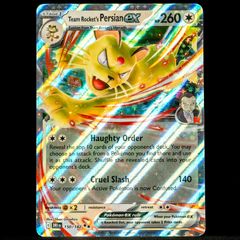 Team Rocket's Persian EX 150/182 Double Ultra Holo Rare Destined Rivals Pokemon Card SV