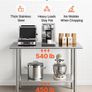 Stainless Steel Food Prep Table Workstation with Adjustable Undershelf  6 x 122 cm Image 4