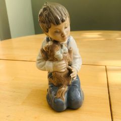 Nao By Lladro Boy & Puppy Figurine