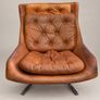 Vintage Mid-Century Modern Leather Sofa & Matching Swivel Armchair Image 2