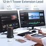 Tower Extension Lead, [13A 3250W] Surge Protector Extension Lead,8 AC Outlets & 4 USB Ports Multi Plug Socket Power Strip with 3M Extension Cable for Home, Office Image 2