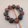 Vintage Etched Carnelian & Nutural Suliemani Agate Big Beads Bracelet Image 8