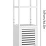BRAND NEW Bamboo Tall Cabinet Bathroom Storage Shelf With 3 Tiers Narrow Storage Cabinet 33x33x169 cm Image 2