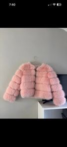 pink fur coat