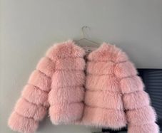 pink fur coat