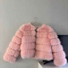 pink fur coat