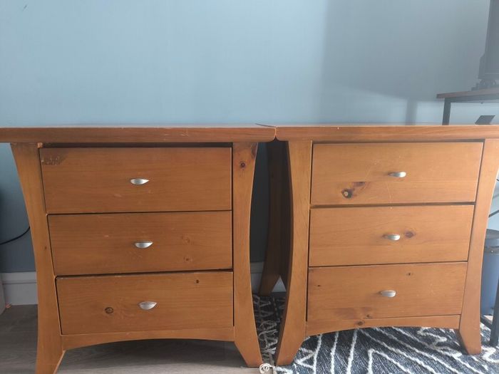 Matching bedside solid wood lockers