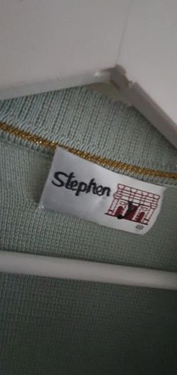VINTAGE Stephen mint and gold cardigan Sz 16