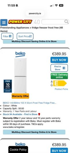 Beko Fridge Freezer