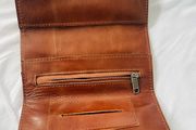 Genuine Leather Tobacco Pouch Unisex Rolling Paper Filter Wallet Brown