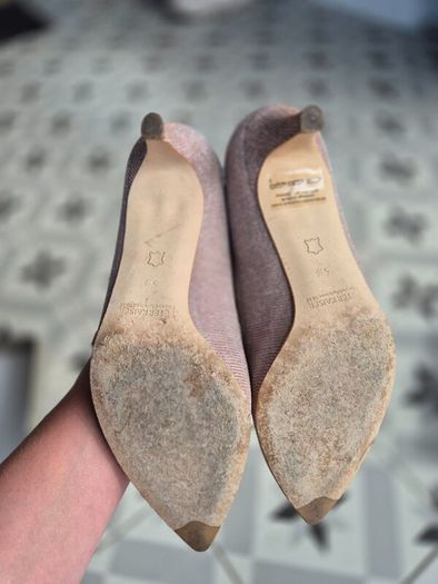 Peter Kaiser sparkly rose gold heels