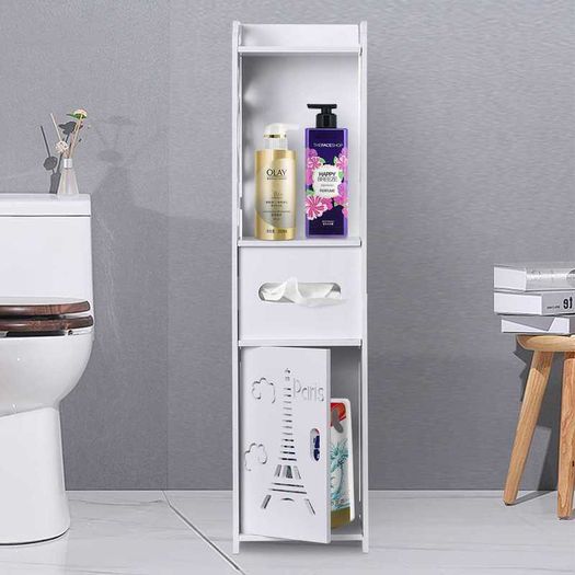 BRAND NEW 4 Tiers Waterproof Bathroom Corner Standing Floor Cabinet Toilet Organizer Storage Rack Shelves Bath Sink Organizer Accessory
