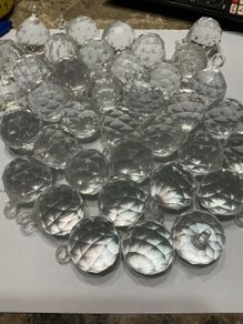 Acrylic lucite Faceted round prism balls