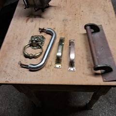 brass handles, knocker etc