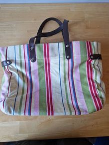 Striped canvas bag