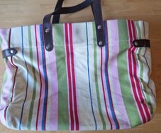 Striped canvas bag