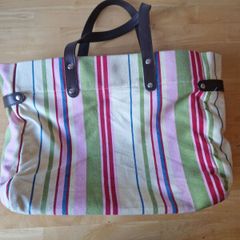 Striped canvas bag