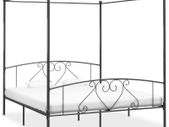 Canopy Bed Frame Grey Metal 200x200 cm