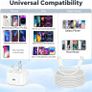iPhone 17 16 15 Fast Charger, 2-Pack 40W USB C Charger Plug with 2M Braided Cable, USB C Plug Power Adapter for iPhone 17 16 15 Pro Max/Pro/17 Air/17 16 15/iPad Air, Samsung Galaxy S26 S25 Ultra S24 Image 5