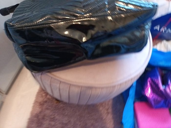 Black patent handbag from next