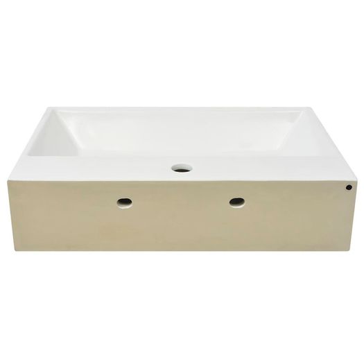 Basin with Faucet Hole Ceramic White 60.5x42.5x14.5 cm
