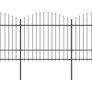 Garden Fence with Spear Top Steel (1.5-1.75)x11.9 m Black Image 2