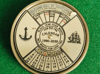 Vintage 50 Year Brass Perpetual Calendar