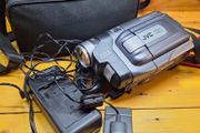 JVC GR-FXM333 Compact VHS-C Camcorder Bundle with 2.5" LCD, AC Adapter, Direct Power Coupler &amp; Bag - 29211