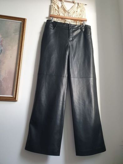 Mango faux leather trousers size uk 14