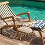 Wooden sun lounger  Deckchair with Wheels Backrest Adjustable Teak Wood SVLK Certified Footrest Folding Deck Chair Garden Lounger Sun Lounger Image 5