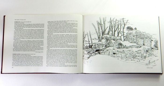 Castles of County Cork, 72 Line Drawings 10 Maps Signed,1st edition, 1988, Fine