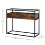 Entryway Console Table Desk with Drawers, Toughened Glass Shelf, 3D Wood Grain (FREE SHIPPING) Image 5