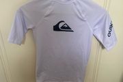 Quicksilver Boys White Rash Vest - Age 12 Years