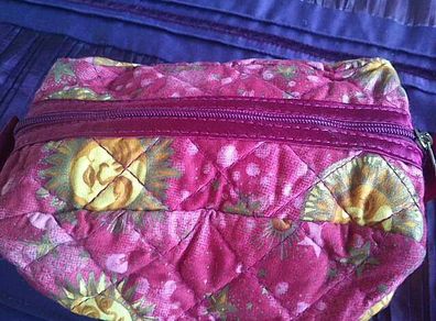 Pink Make up bag with sun design