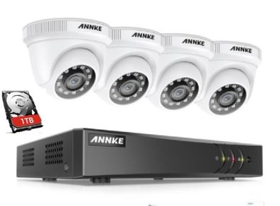 ANNKE 1080P Full HD Dome White CCTV Camera 4/8CH 5MP Lite H.265+DVR Security Kit