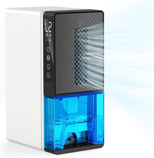 Dehumidifier for Bedroom, 2300ml Small Dehumidifiers with Auto Shut Off, 24H Timer, Auto Defrost & 7 Colour Light, Portable Dehumidifier for Bathroom, Wardrobe and Basement