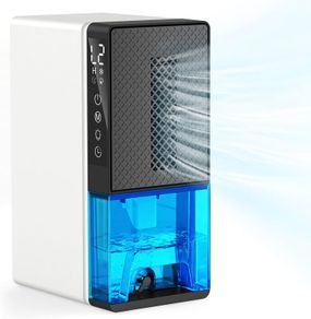 Dehumidifier for Bedroom, 2300ml Small Dehumidifiers with Auto Shut Off, 24H Timer, Auto Defrost & 7 Colour Light, Portable Dehumidifier for Bathroom, Wardrobe and Basement