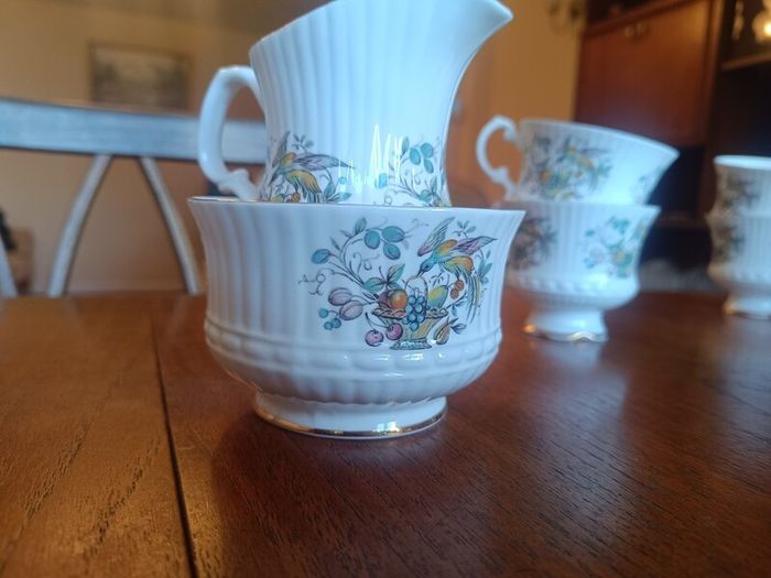 Set of Royal Tara Fine Bone China - Bird and Fruit pattern