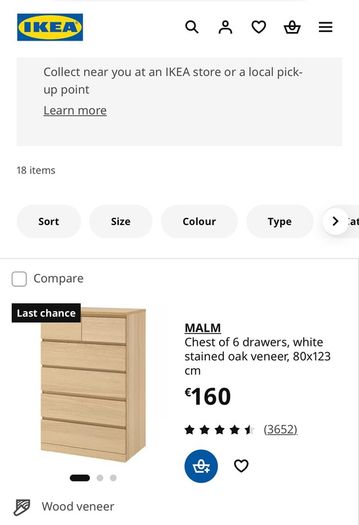 Ikea Malm chest of drawers