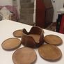 mid century teak coasters Image 2