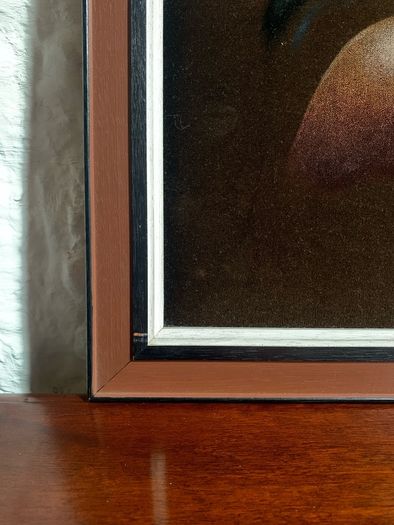 Vintage Australian portrait on velvet.