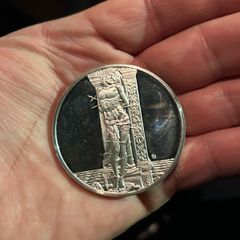 2.3oz St. Sebastian Silver 100 Greatest Masterpieces 50mm Art Round Medal Silver Sterling 925